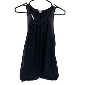 Club Monaco Womens Black Scoop Neck Sleeveless Racerback Tank Top Size XS